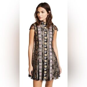 Alice + Olivia floral embroidery & lace spring dress